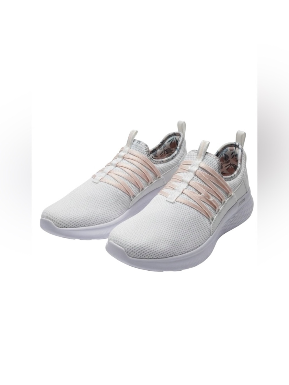 SKECHERS Skechers-Lite Pro-Flourishing Steps Ath. Trainers WHT/PNK Floral SZ 8